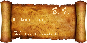 Birkner Izor névjegykártya